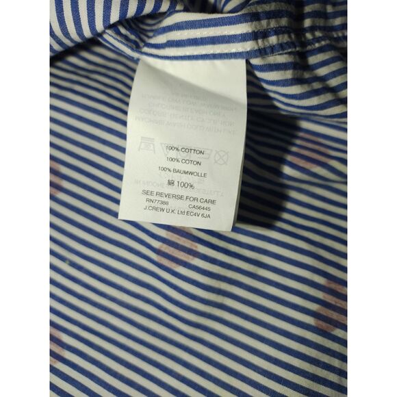 J. Crew Heart Pajama Dress Womens L Blue Red Sleepwear Nighttime - Picture 6 of 10